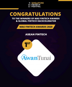 AwanTunai bags first in the ASEAN fintech category of the MAS Fintech Awards 2020