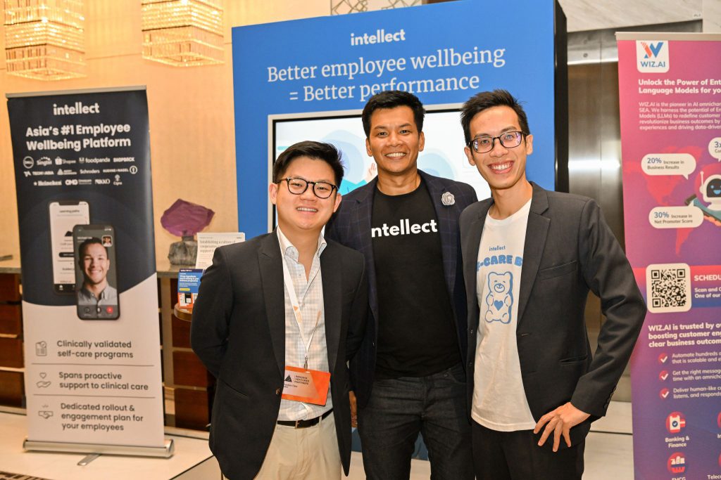 Photo taken from the Insignia Ventures Partners Annual Summit: L-R, CEO Theodoric Chew, VP of Revenue Karn Kongsawat, Head of Marketing Frank (Yu Hang) Ng