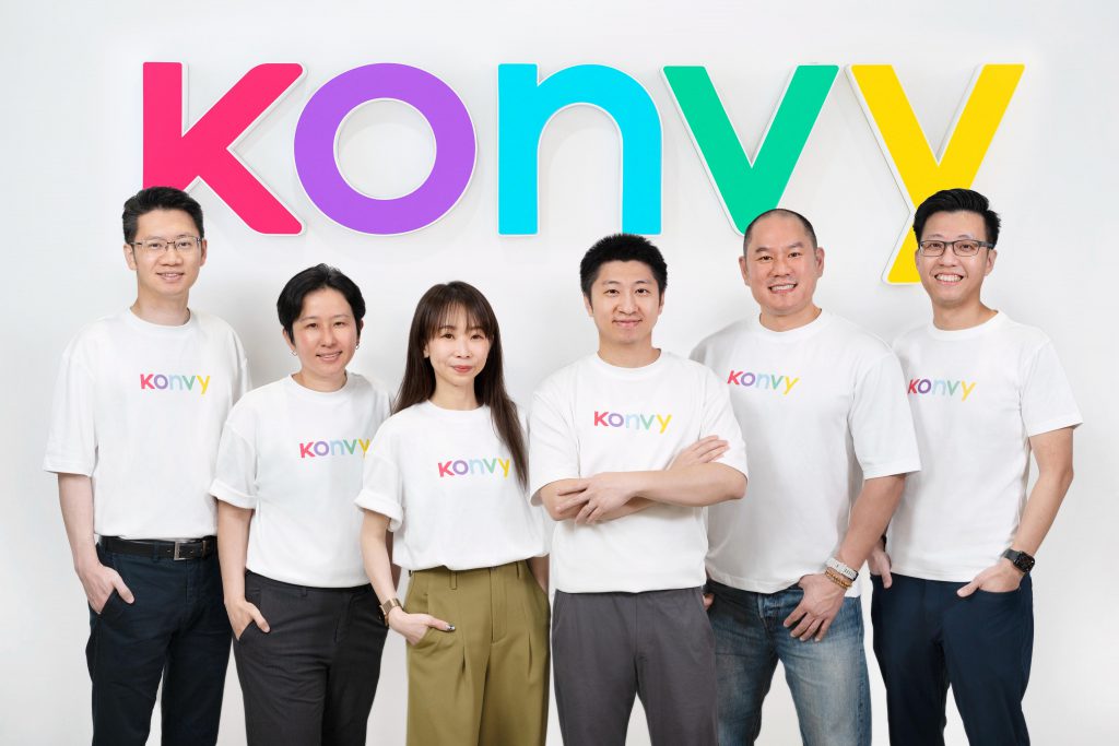 Konvy's management team: Co-founder Leon Huang, MD Pornsuda Vangvidhayakul, COO Mia Chou, CEO and co-founder QingGui Huang, CFO Chris Lin, and CCO Jeng Chyi (JC) Chen 陳政圻